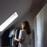 Dressing sous pente installé dans des combles