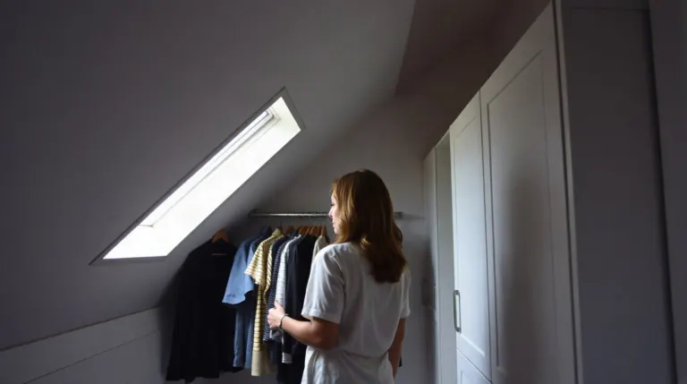 Dressing sous pente installé dans des combles