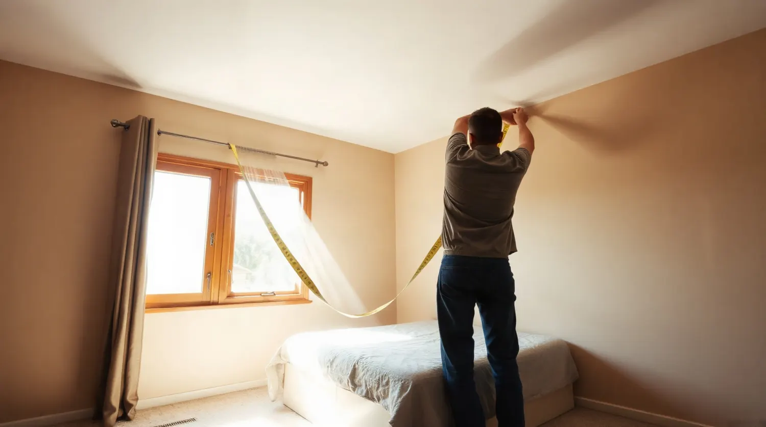 Mesure de hauteur de plafond avant installation d'un lit escamotable