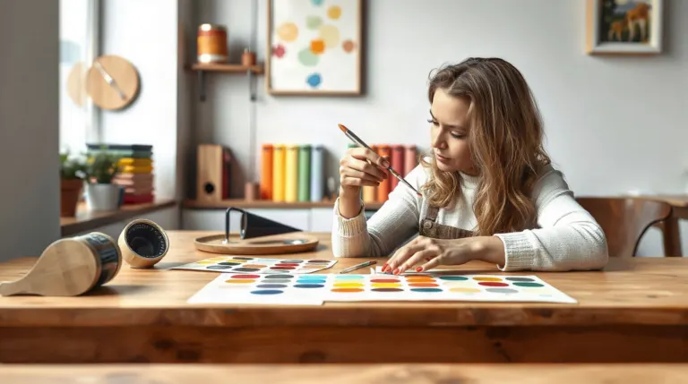Personne comparant des échantillons de couleurs de peinture