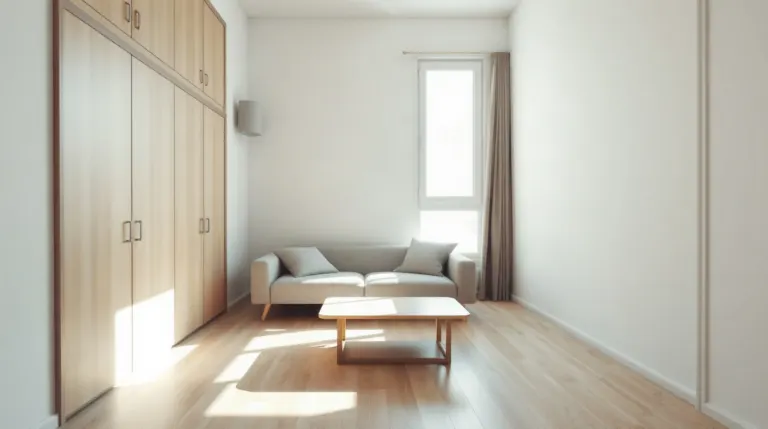 Studio de 20 m2 avec lit escamotable fermé et coin salon lumineux