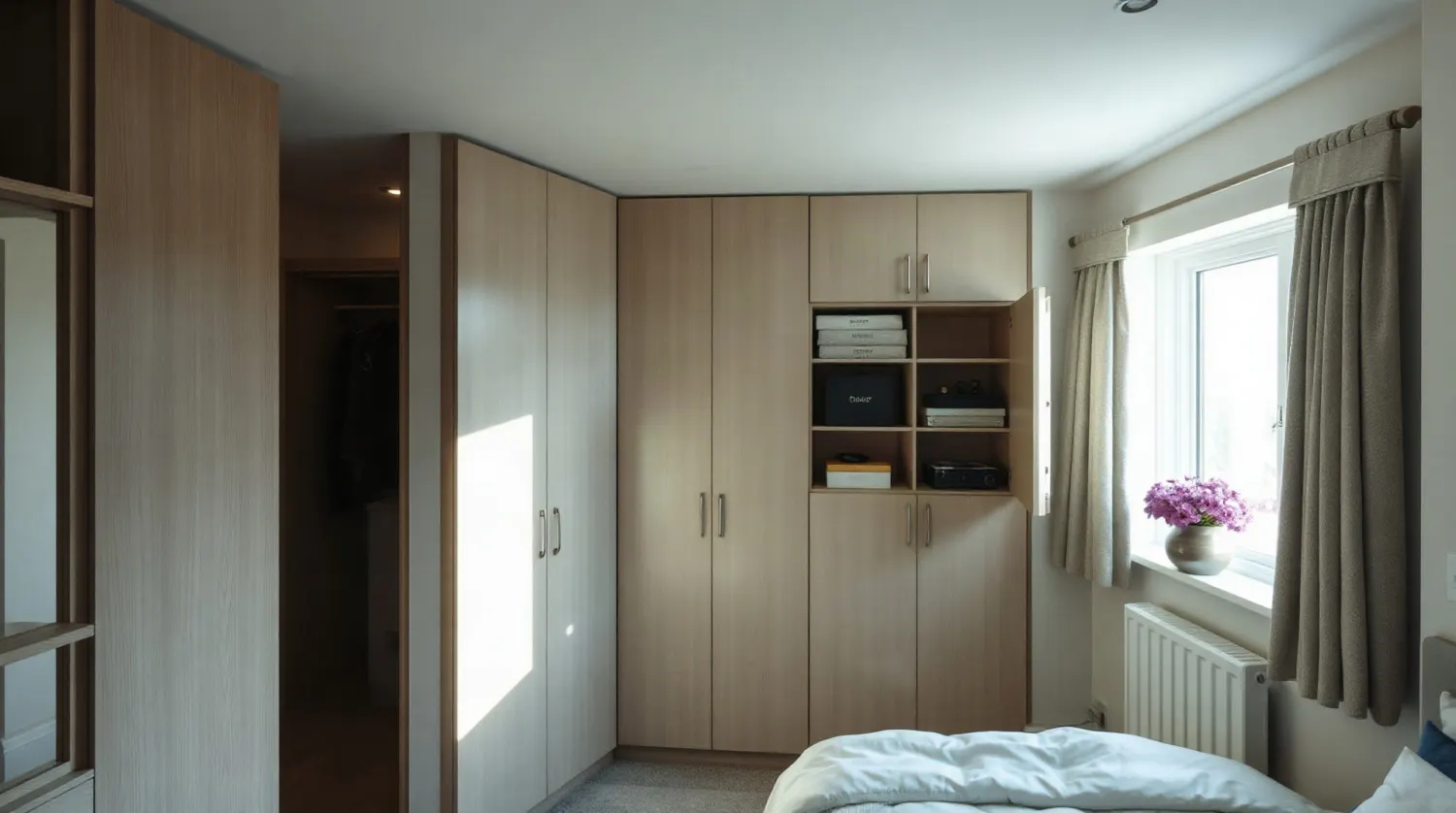 Système de rangement PLATSA IKEA dans un petit espace en angle